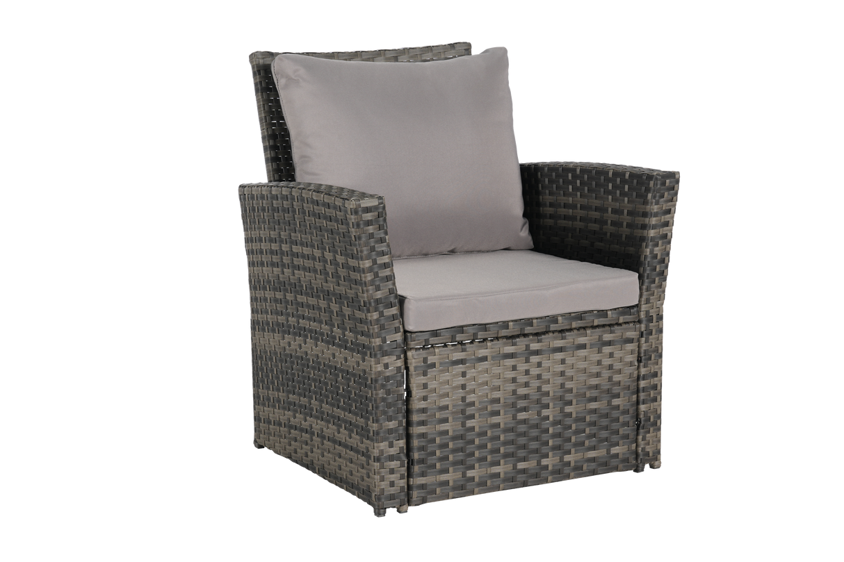 4 Pieces Outdoor Patio Furniture Sets Garden Rattan Chair Wicker Set