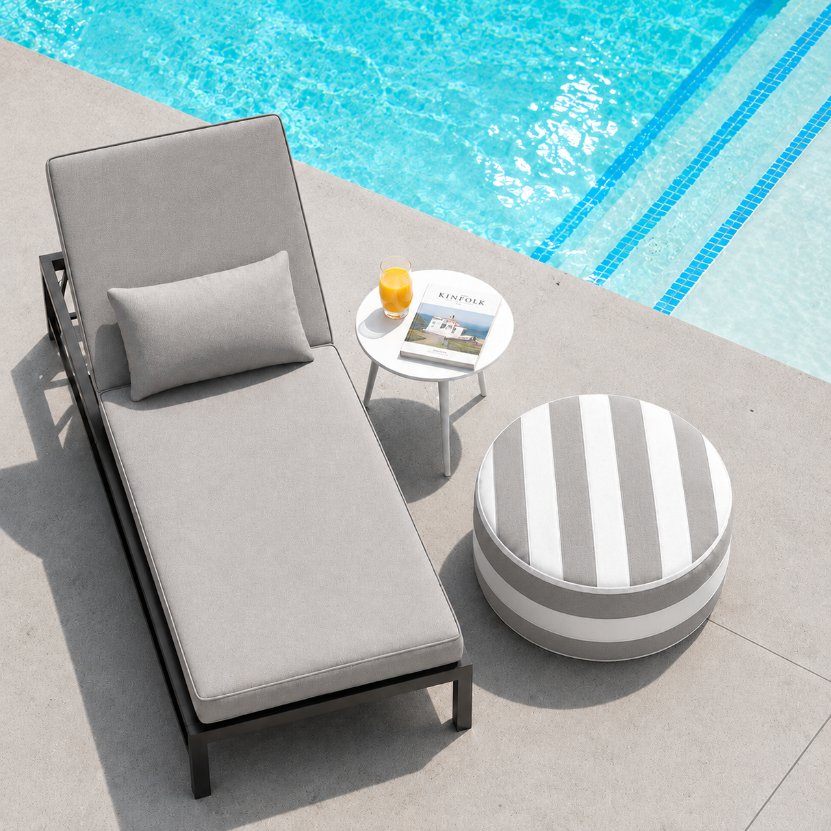 Outdoor Inflatable Ottoman 21"x21"x9"