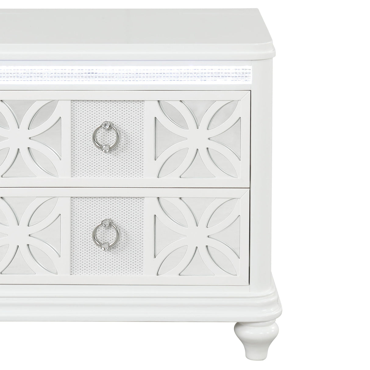 Abigale - 2 Drawer Nightstand With LED - White