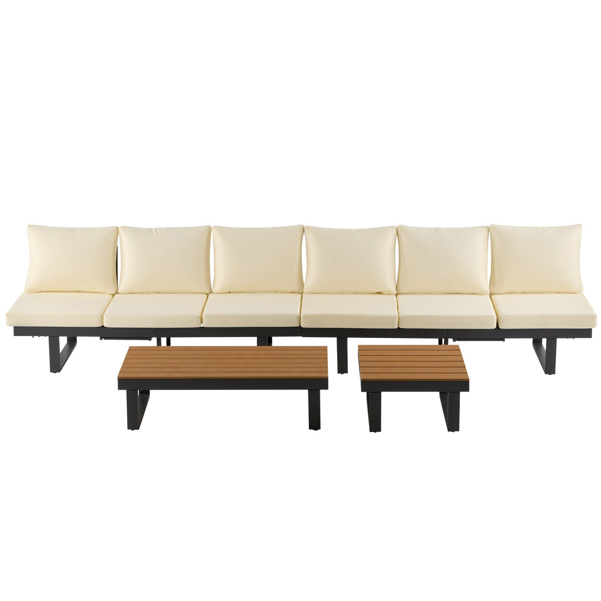 Outdoor Sectional Sofa Set with Adjustable Reclining Seats