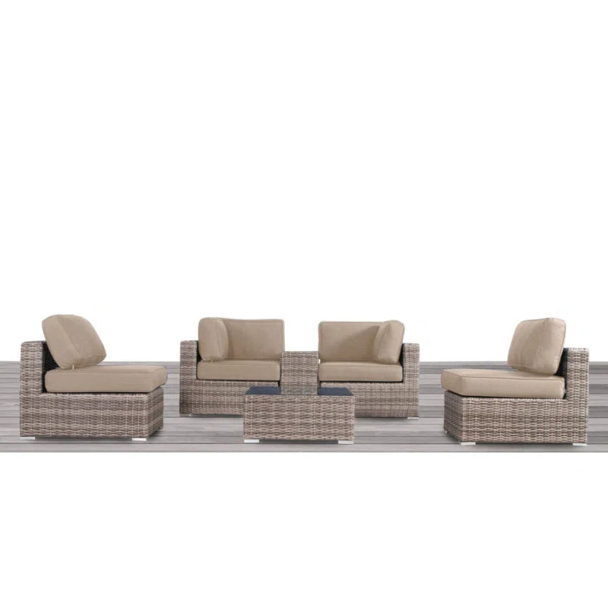 Outdoor Wicker Seating Group With Cushions