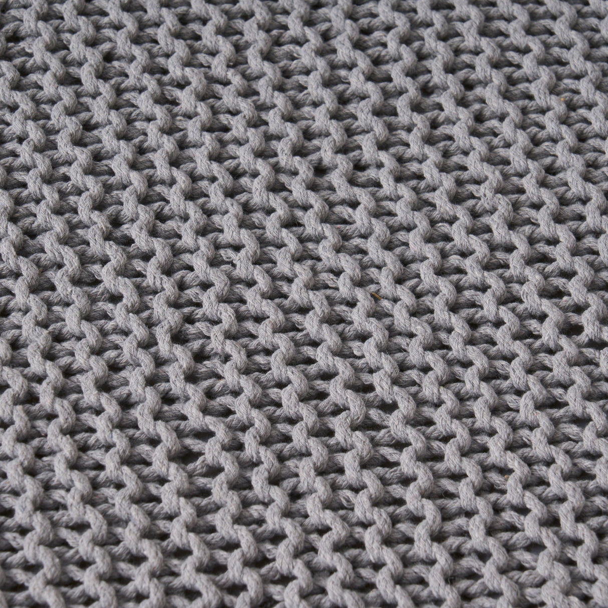 Chabani - Indoor Modern Knitted Fabric Cube Pouf Ottoman - Light Gray
