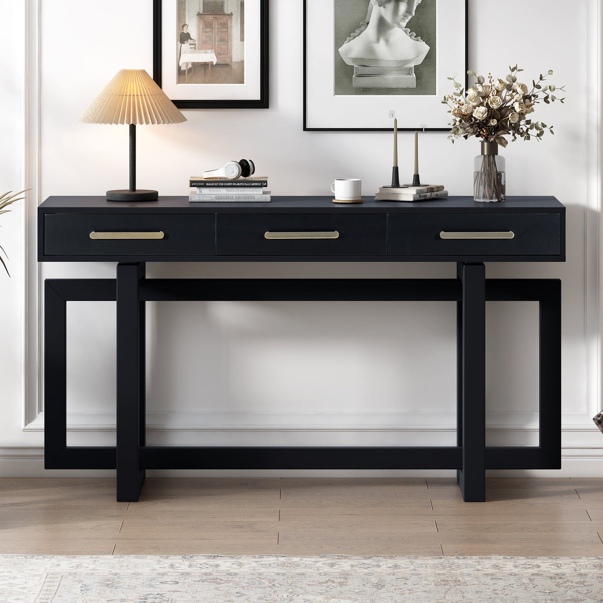 U_STYLE Elegant Console Table with Three Drawers