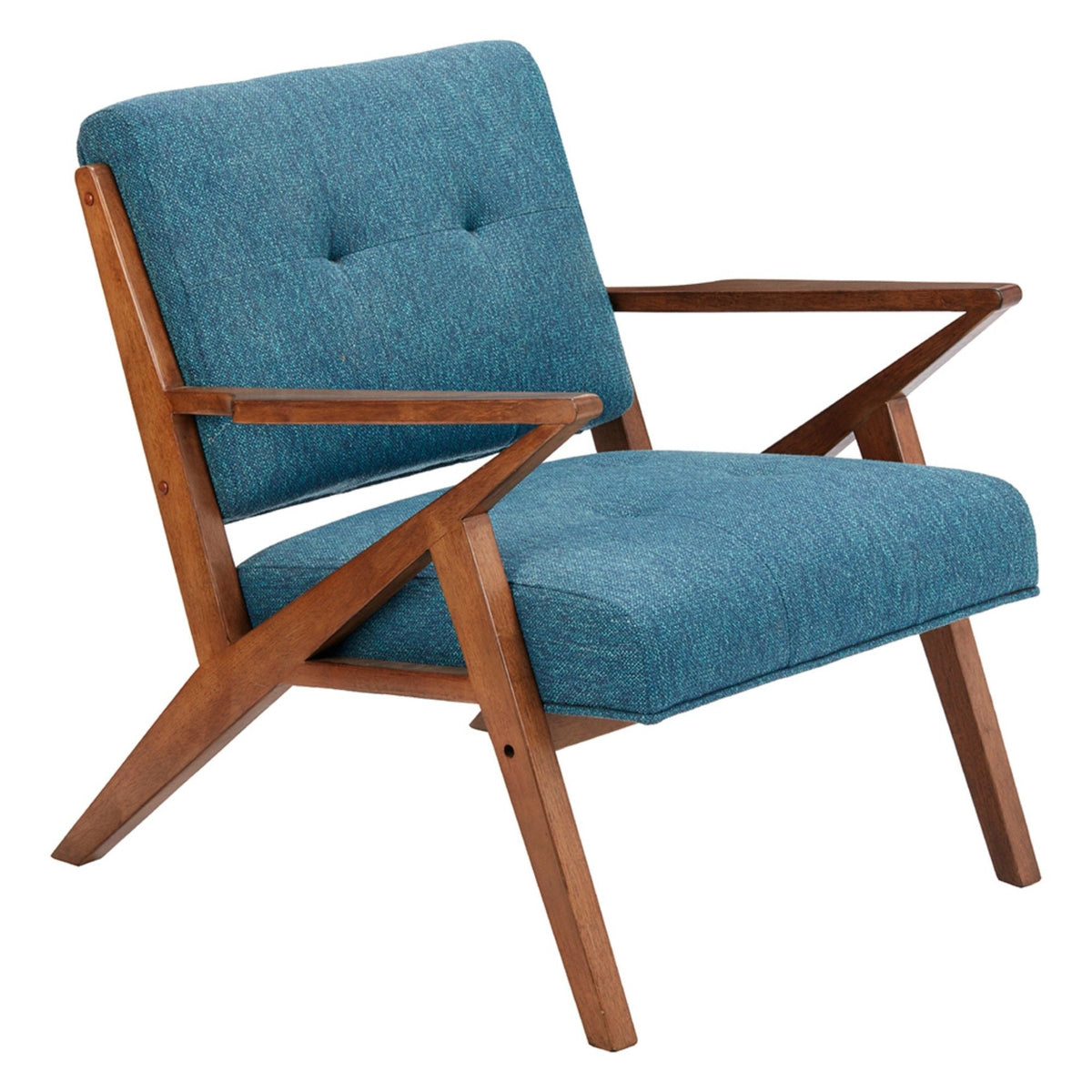 Lounge Chair With Tufted Upholstery And Solid Frame