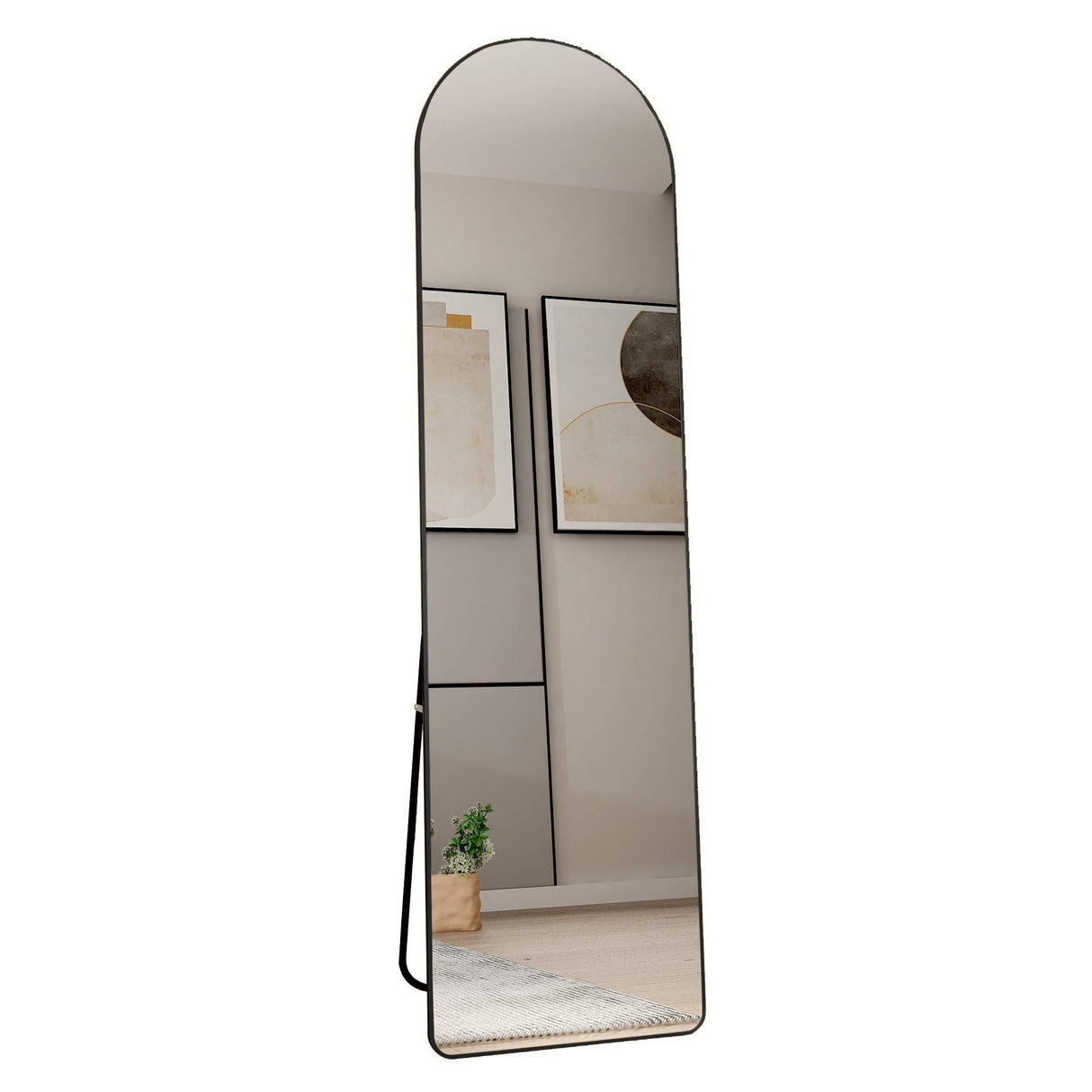 Arched-Full-Length-Mirror-With-Frame-For-Bathroom-Bedroom-ing-Store-Black-Floor-Mirrors