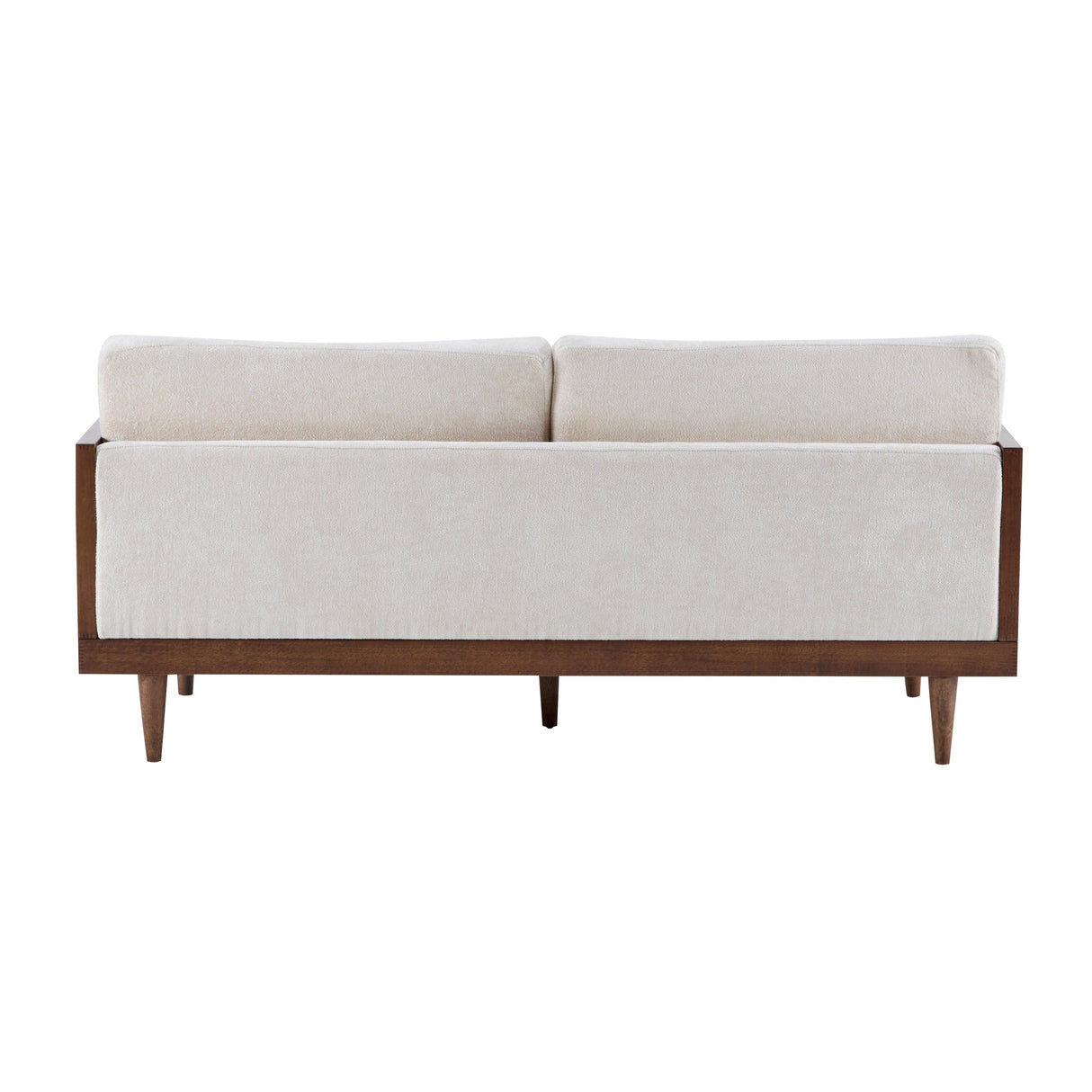 EMIR 72" Square Arm 3-Seater Boucle Sofa with Cane Rattan and Wooden Frame