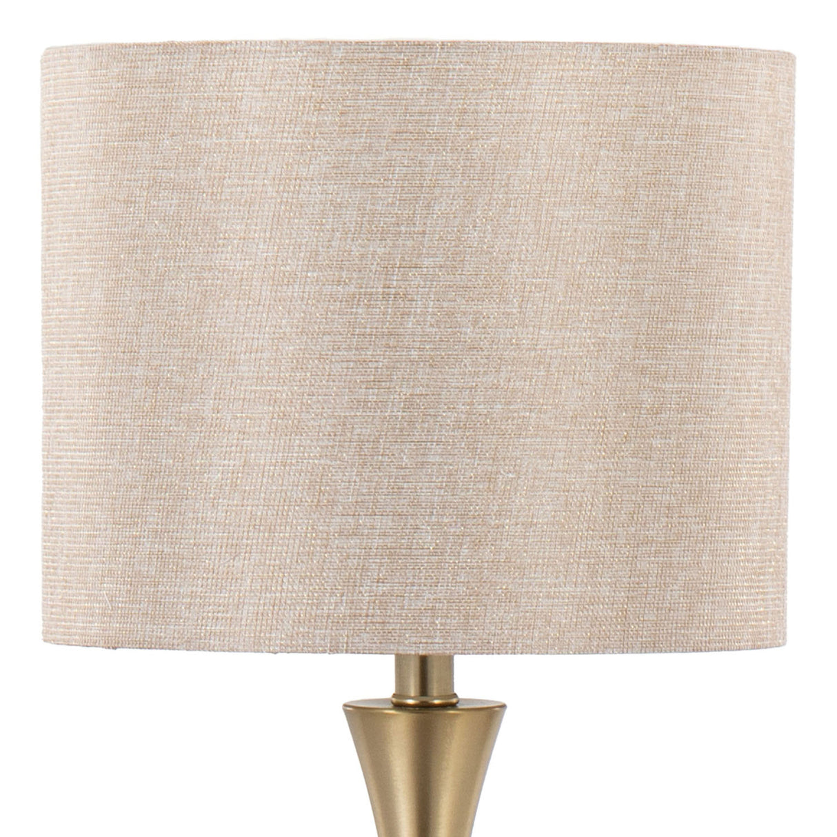 Lenuxe 24" Contemporary Metal Table Lamps in Gold with Linen Shades - Set of 2