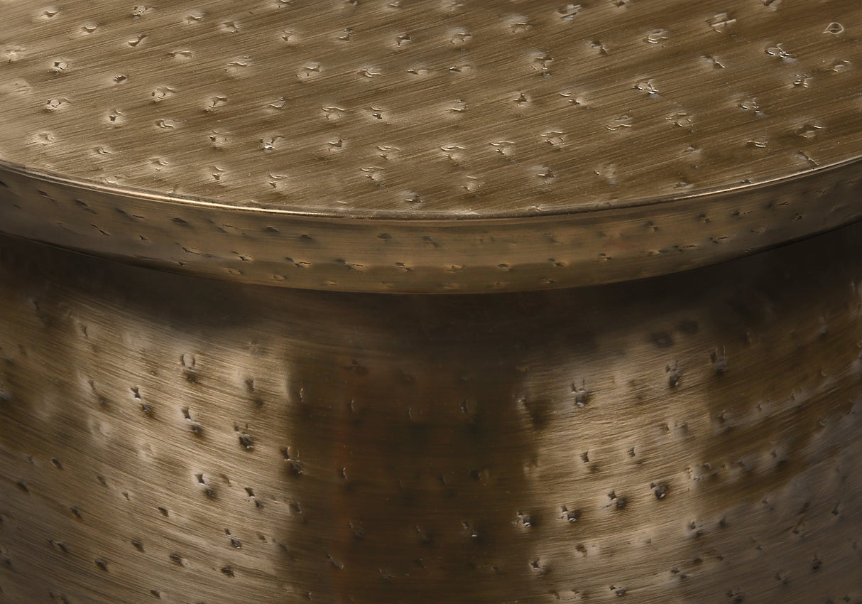 Arcanite End Table with Bell Shaped Base and Hammered Texture