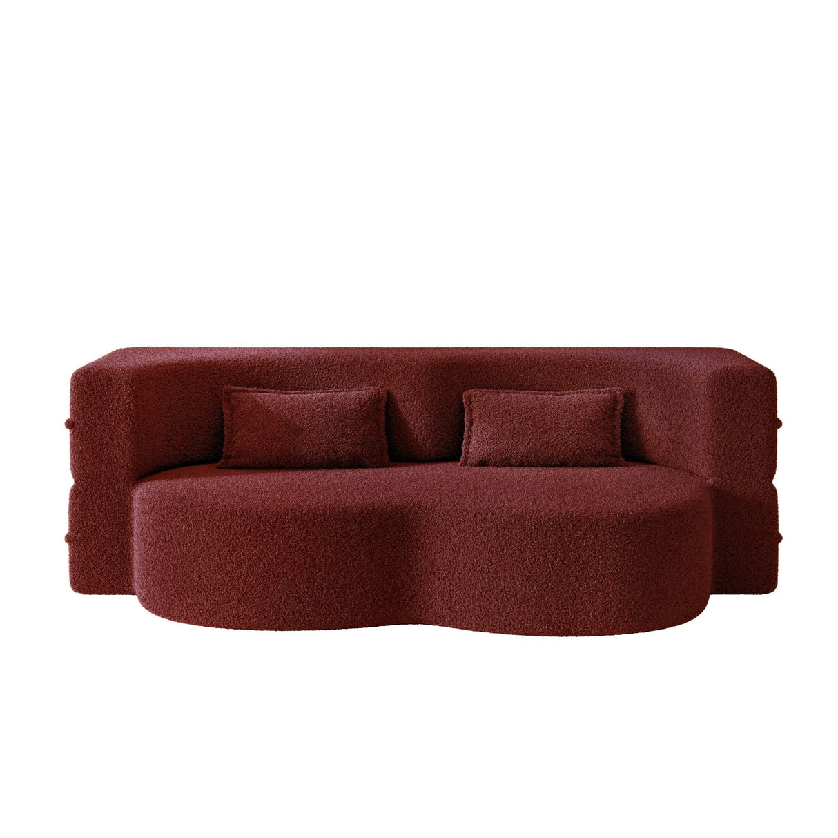 Modern Floor Sleeper Sofa Bed With 2 Pillows, Convertible Twin Size Folding Mattress For Living Room