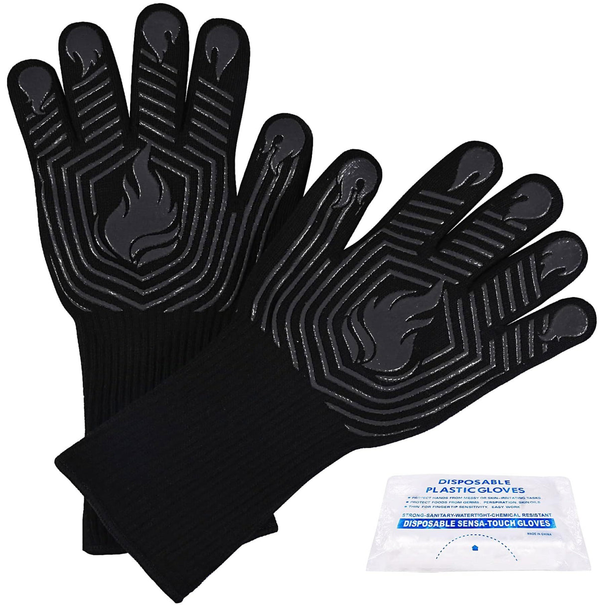 BBQ Gloves, 1472°F Heat Resistant Fireproof Oven Mitts