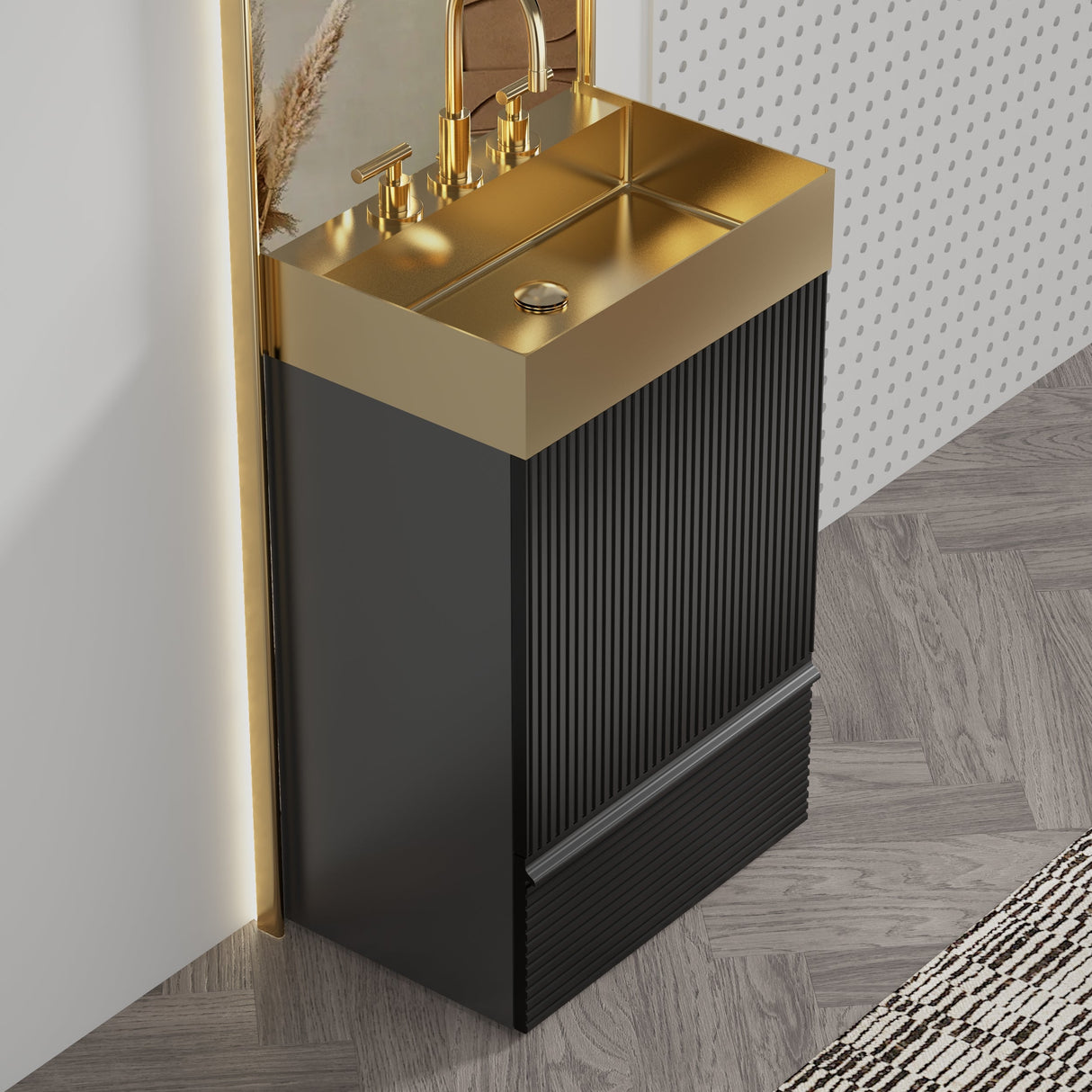 Gada 20" Striped Matt Bathroom Vanity