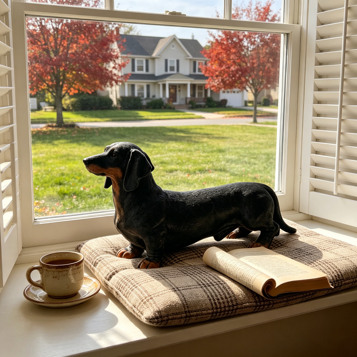26" Black And Tan Dachshund Statue