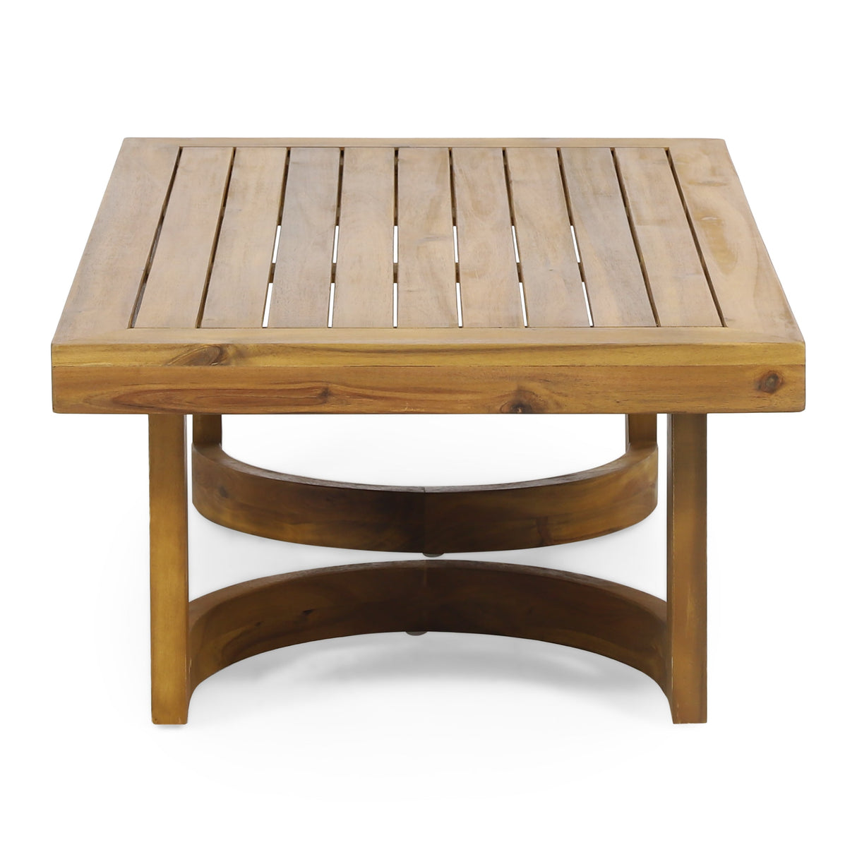 Outdoor Acacia Wood Loveseat and Coffee Table Set with Cushions