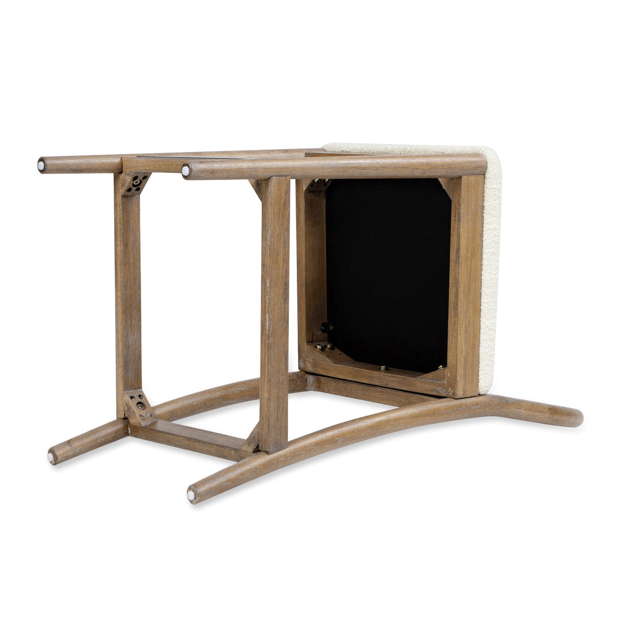 27" Upholstered Counter Stool Set of 2 with Arched Wood Back