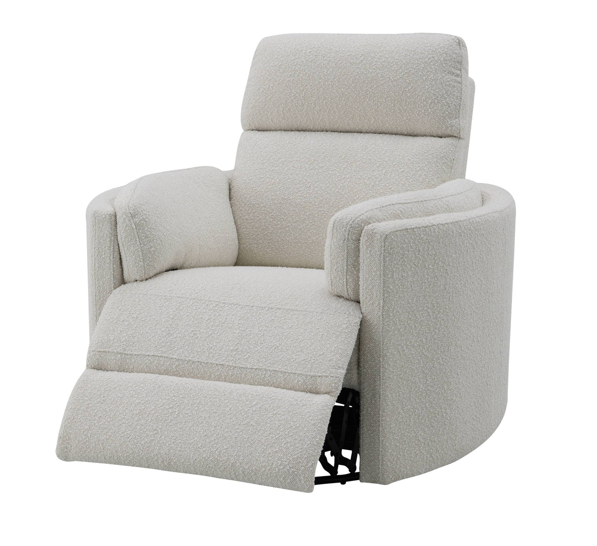 Sagen Beige Boucle Glider Recliner with Swivel