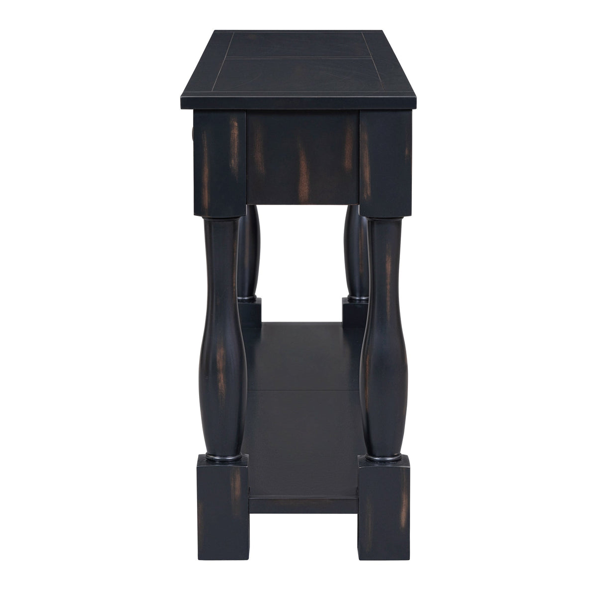 TREXM 63" Long Console Table with Drawers and Shelf