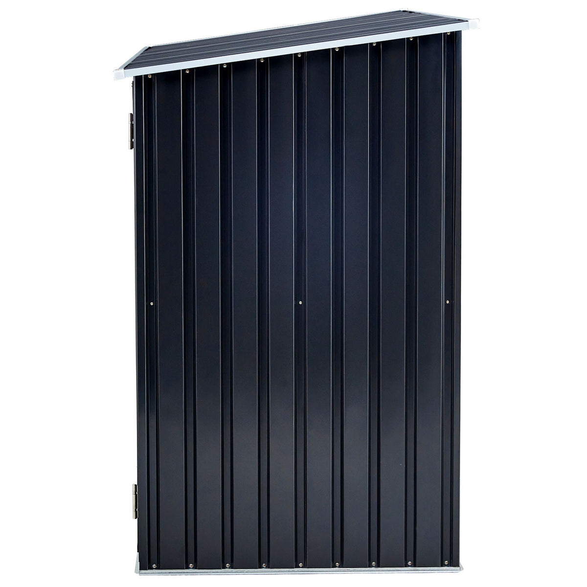 Anthracite Galvanized Steel Firewood Storage Shed with Log Holder - Black