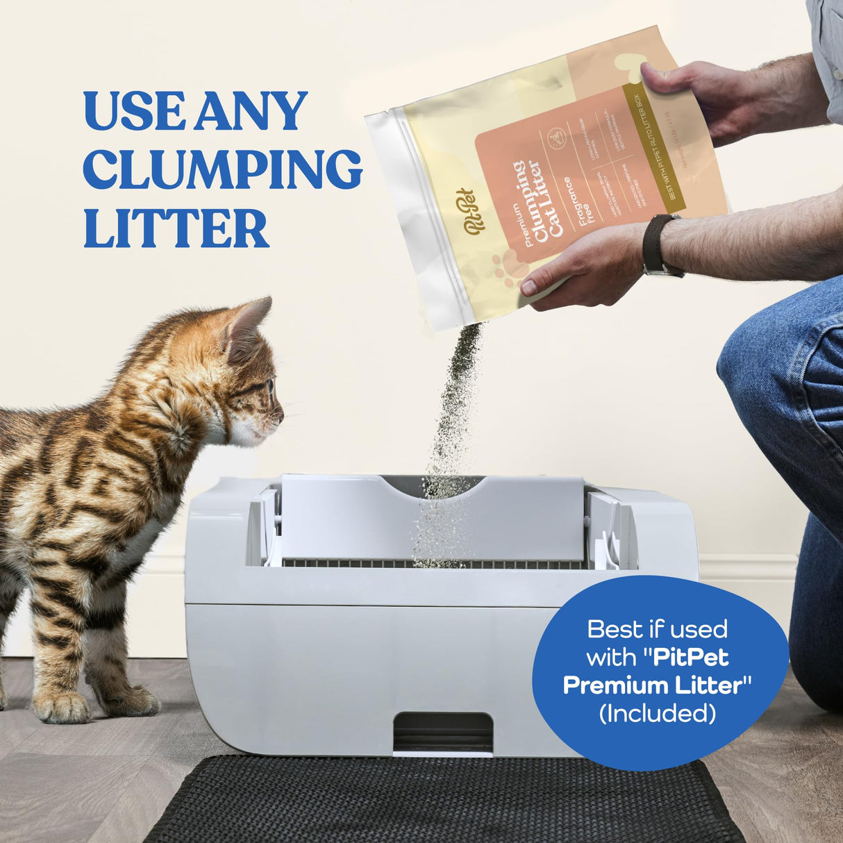 Smart Cat Litter Box with Wide Opening