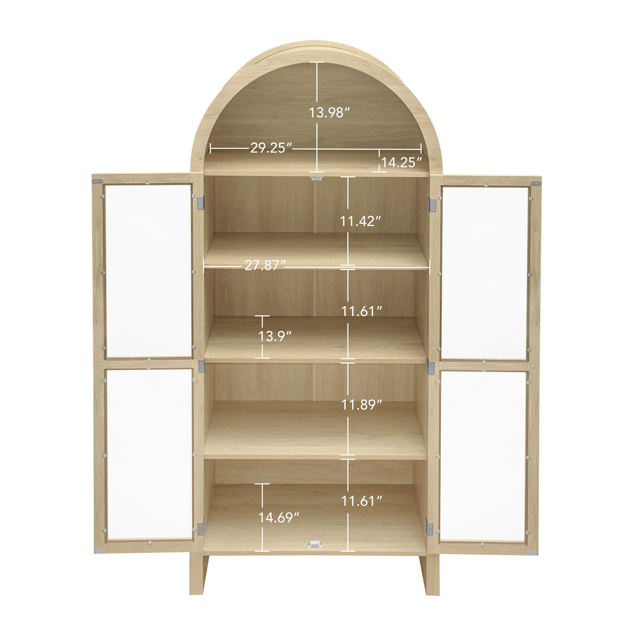70.28" Tall Arched Kitchen Pantry Cabinet