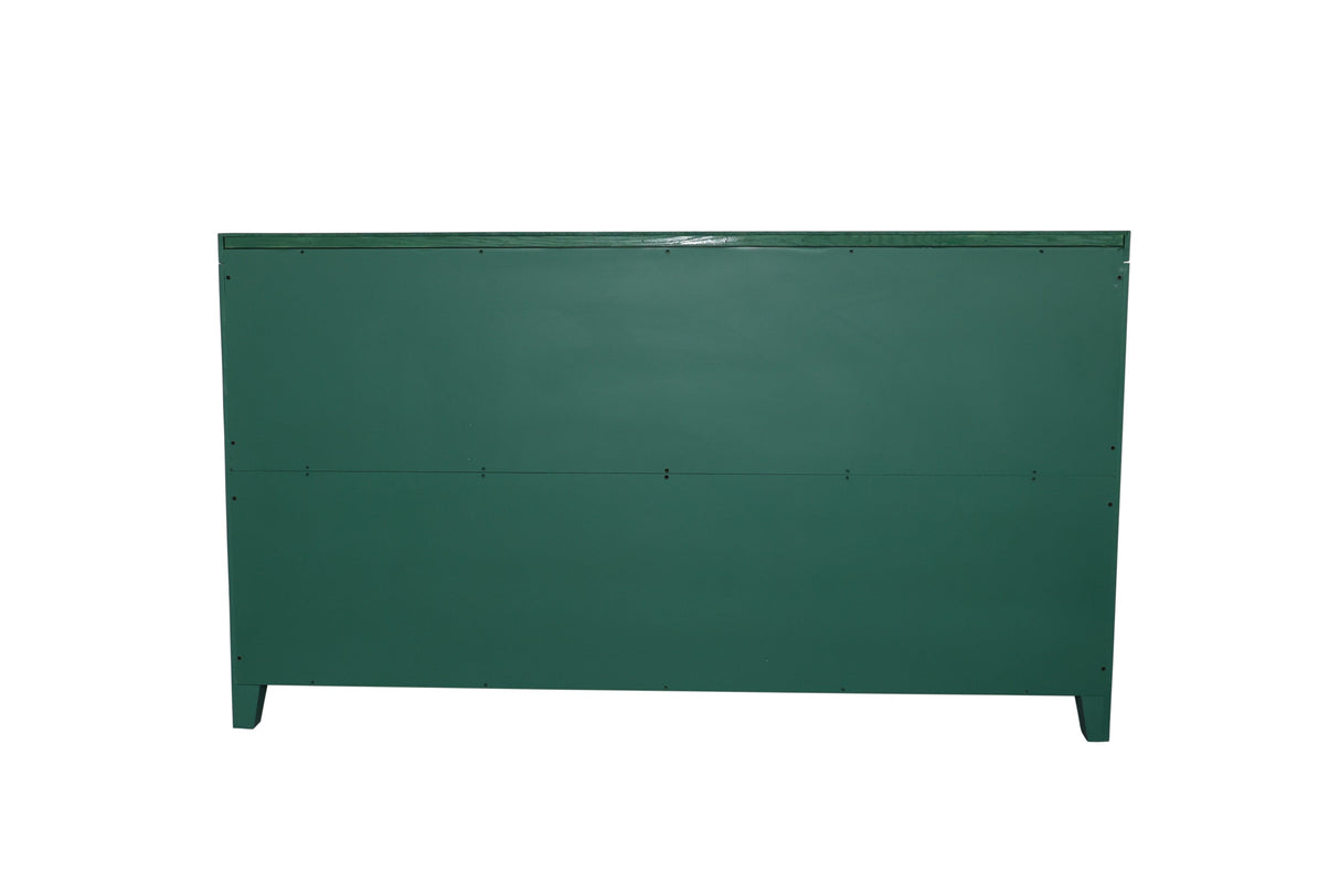 59in Green Accent Cabinet with 4 Doors Mid Century Modern Pantry Cabinet