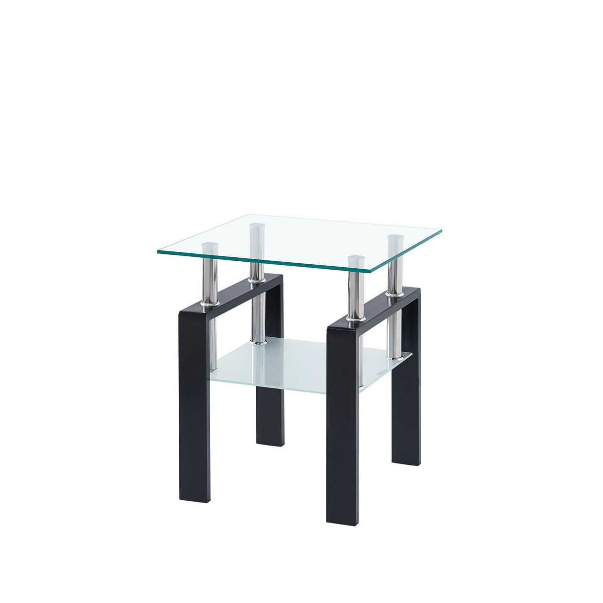 Luxury Modern Tempered Glass Coffee Table With 2 Layers