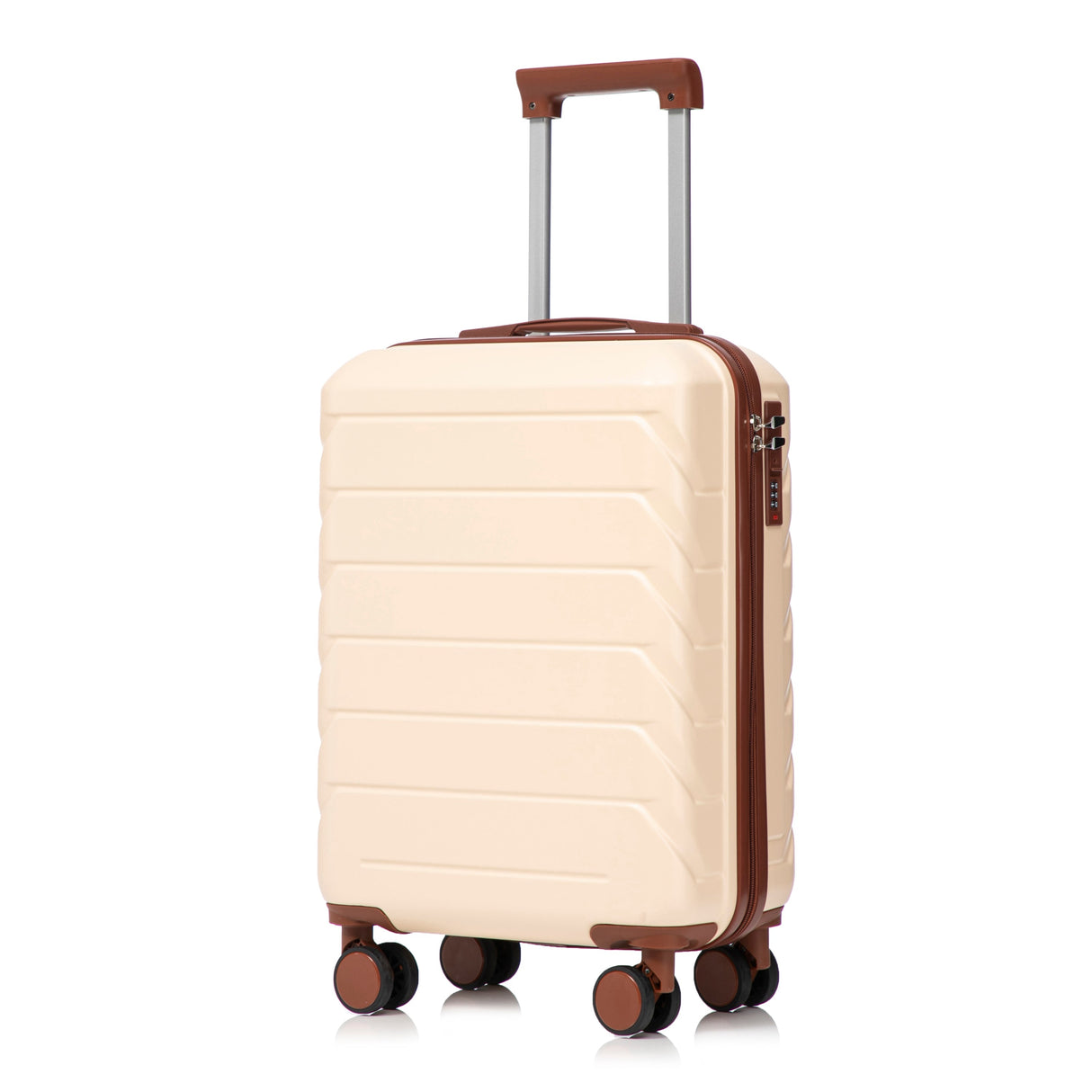 14'/20' 2-Piece ABS Spinner Wheel Luggage Set (Beige)