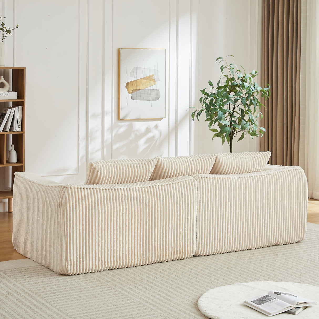 Minimalist 3-Seater Corduroy Sofa