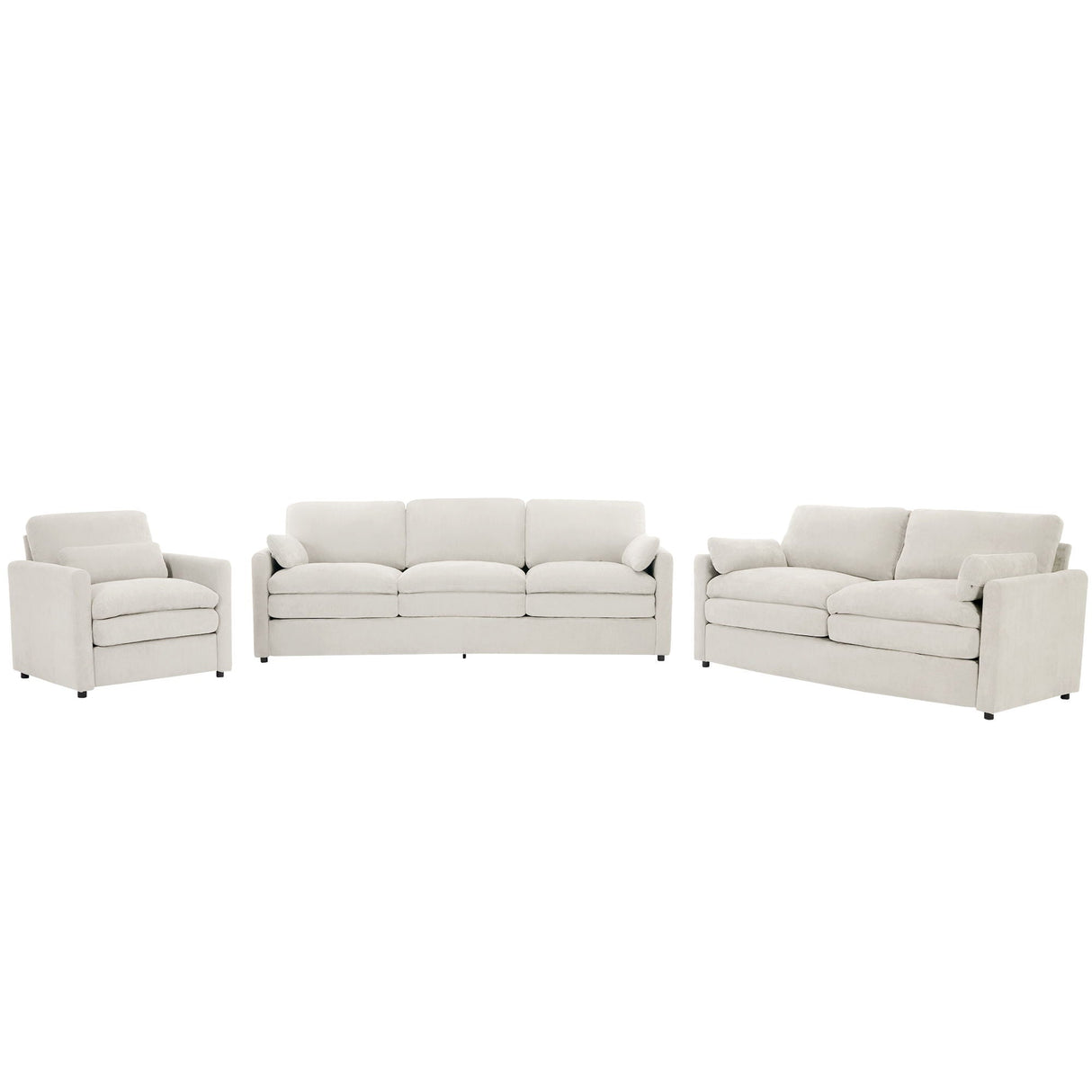 Cozy Upholstered Sofa Set For Living Room