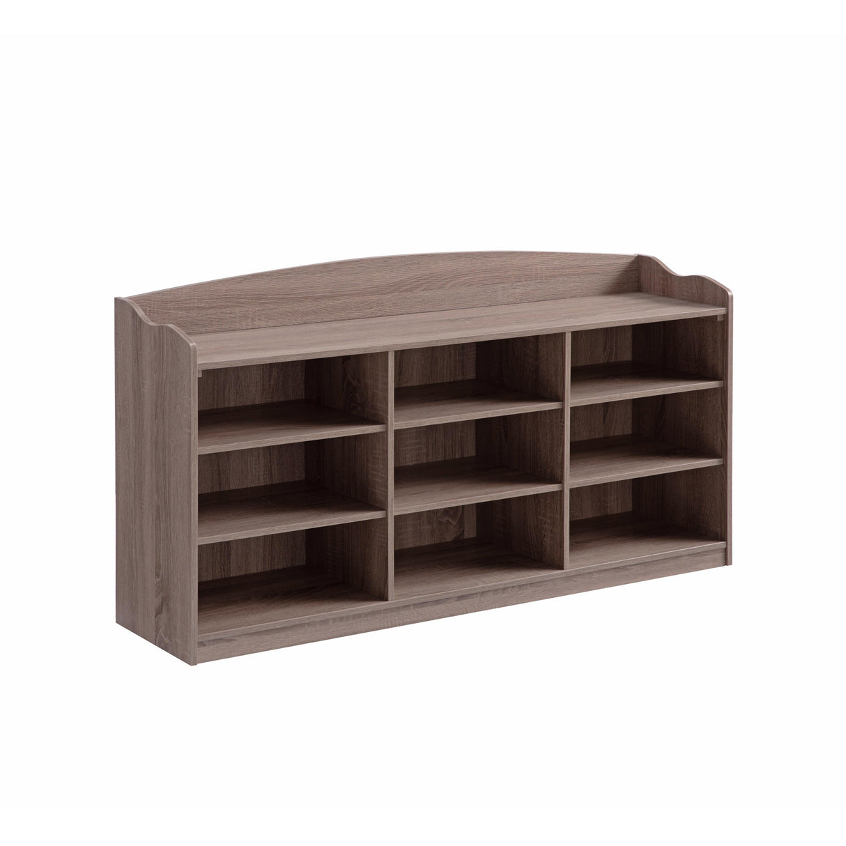 Wooden Shoe Storage Bench with Nine Storage Shelves