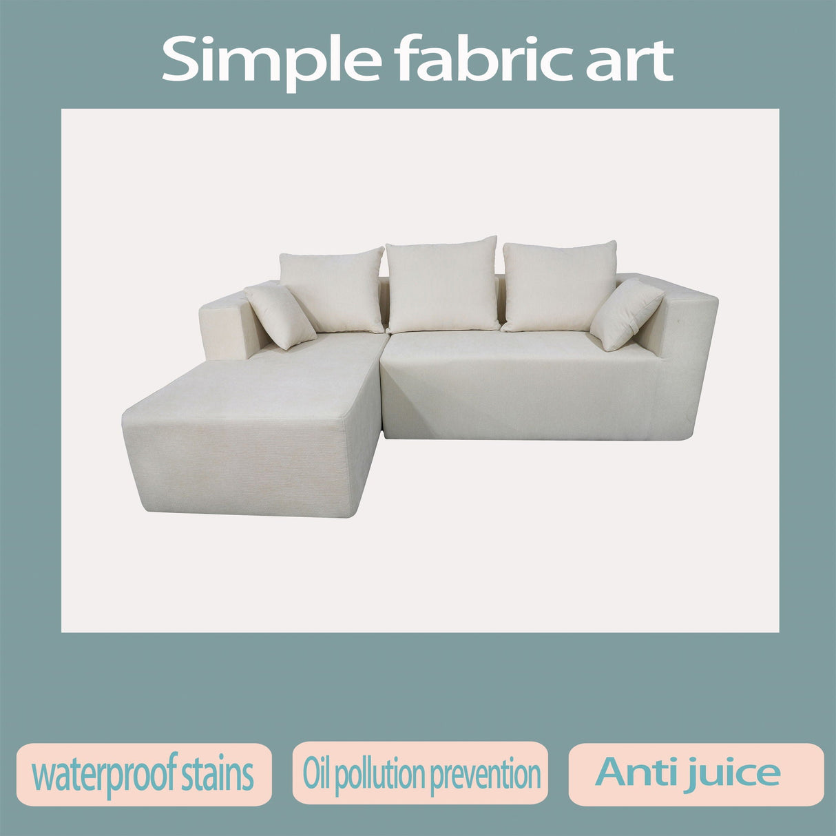 Modular Corner Sofa With Soft Fabric