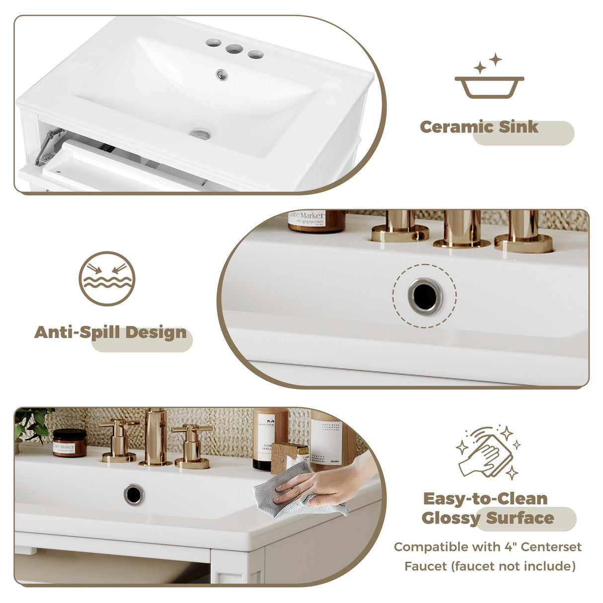 24" Bathroom Vanity with Top Sink