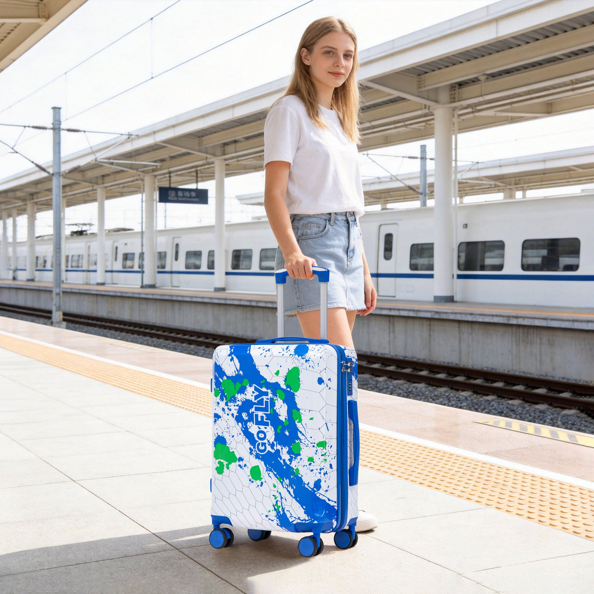 20 Inch PC Spinner Wheel Luggage - Blue