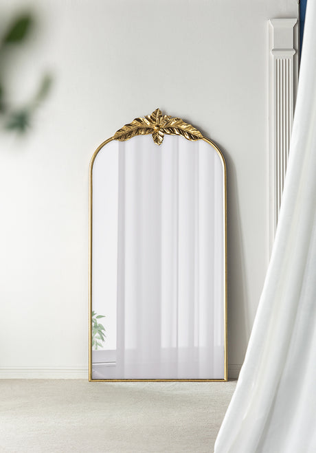 66'-x-36'-Full-Length-Mirror,-Arched-Mirror-Hanging-or-Leaning-Against-Wall,-Large-Gold-Mirror-for-Living-Room-Mirrors