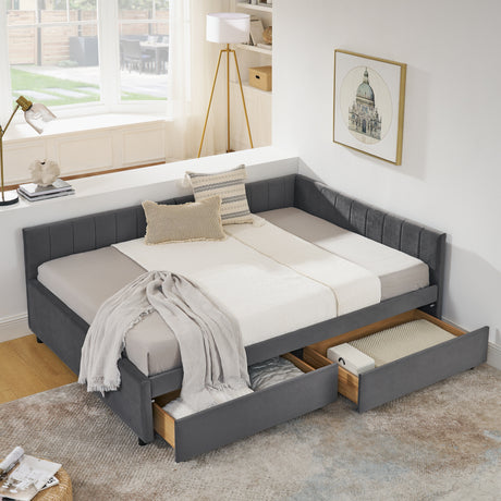 Full-Size-Upholstered-Tufted-Bed-Frame-with-Two-Drawers-Beds-&-Bed-Frames