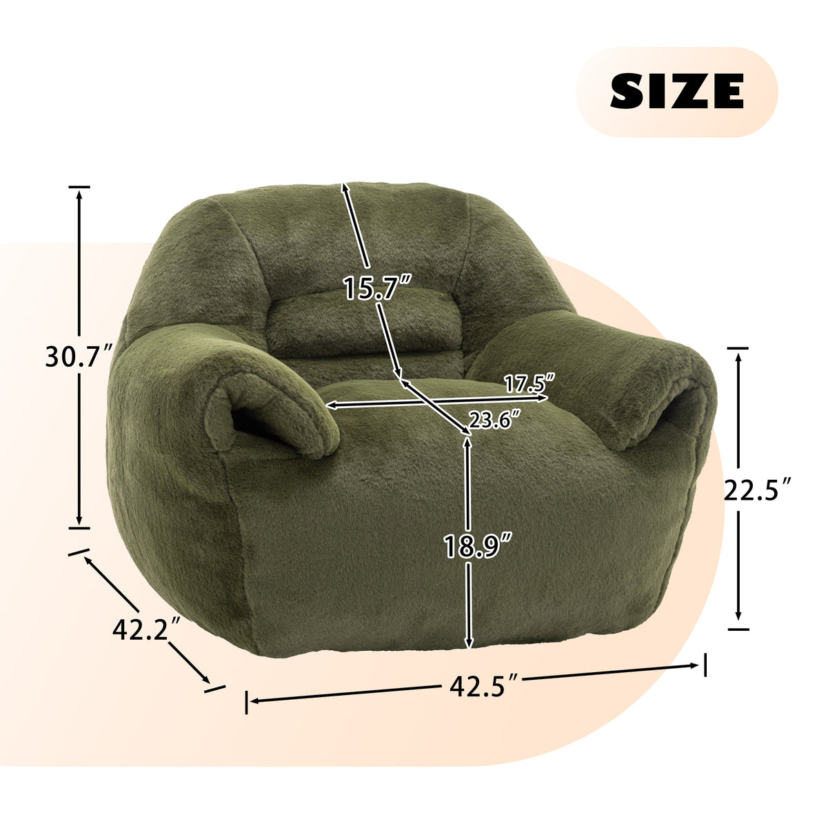 Comfy Faux Fur Bean Bag Chair