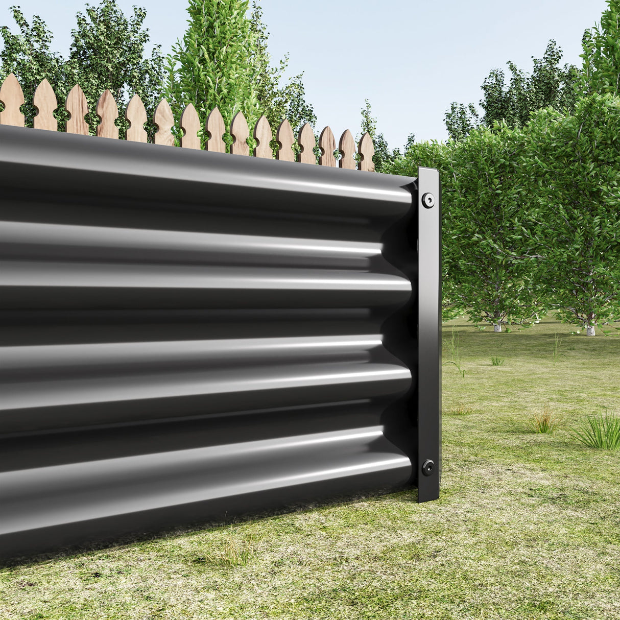 Raised Garden Bed Outdoor 6×3×1ft Metal Raised Rectangle Planter Bed