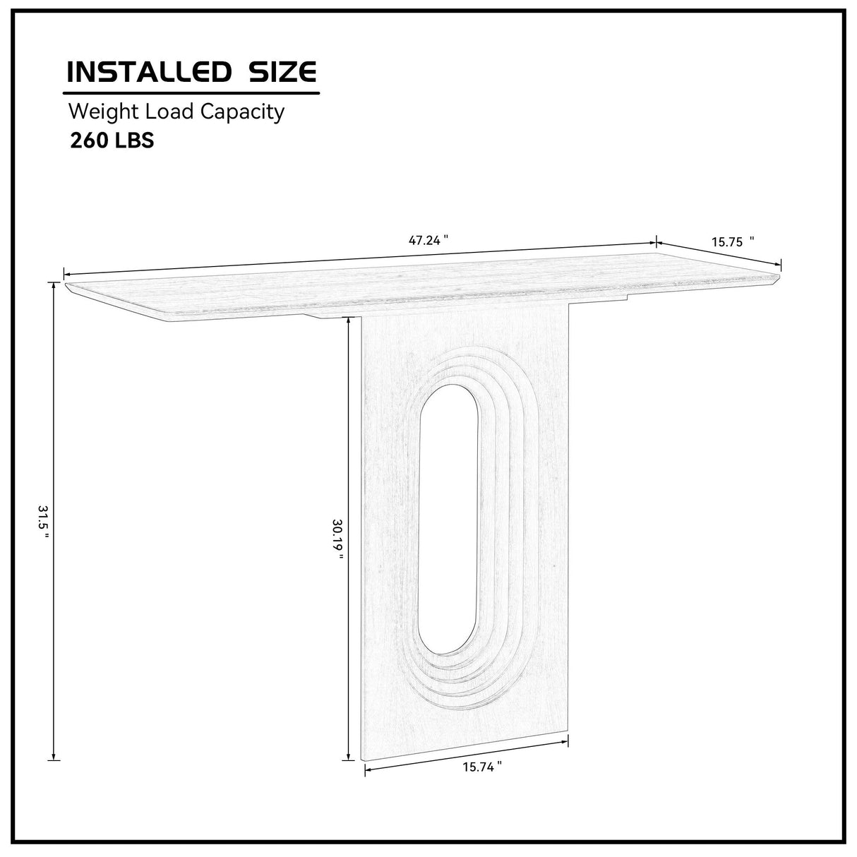 47.24 Inch Entryway Table for Living Room