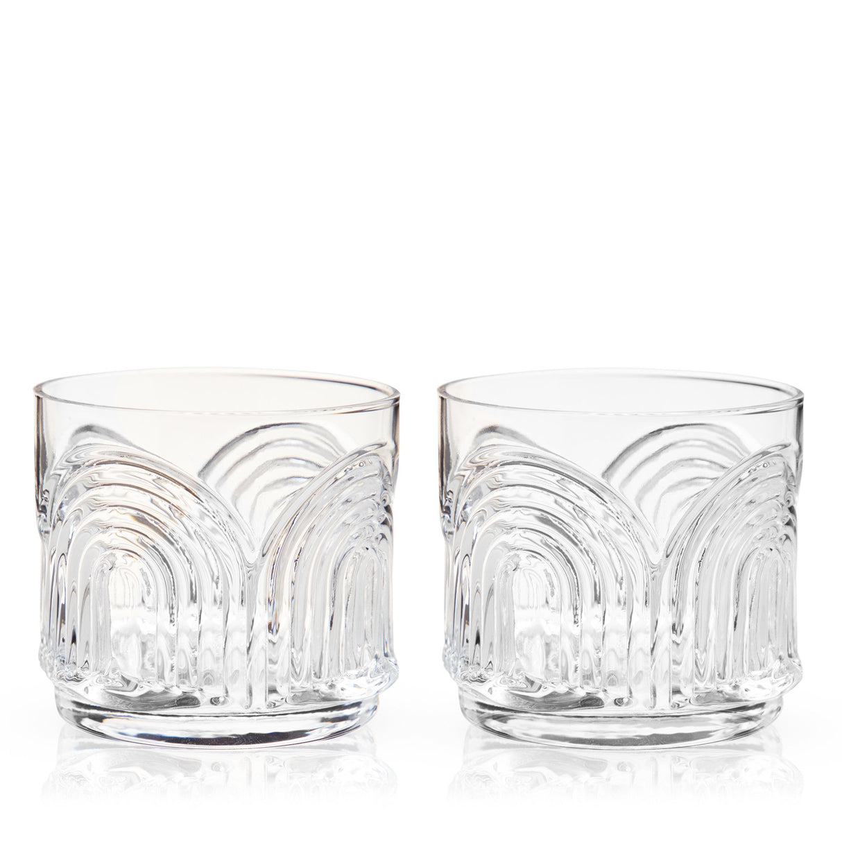 Deco Beau Crystal Lowball Tumblers Viski® - Tuesday Morning - Tumblers