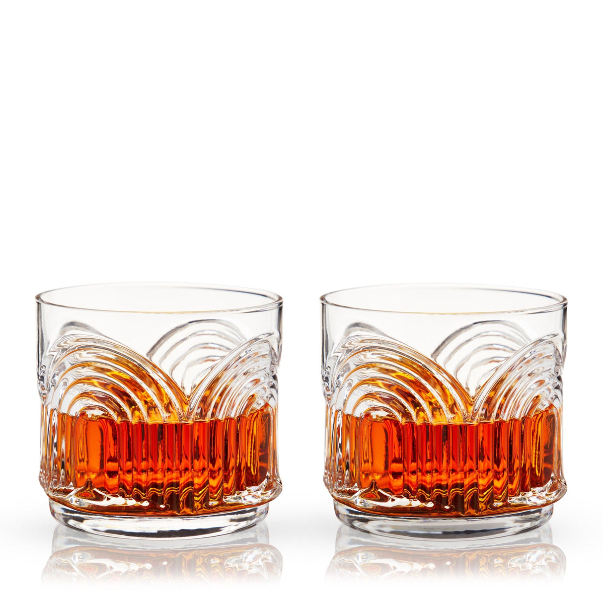 Deco Beau Crystal Lowball Tumblers Viski® - Tuesday Morning - Tumblers