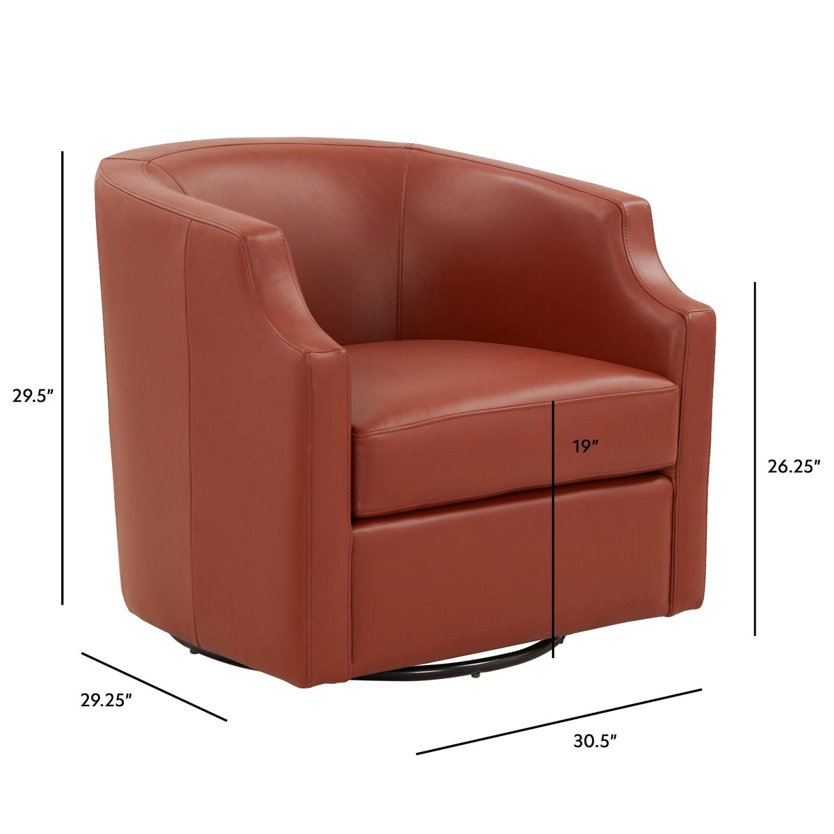 Emmett - Swivel Glider Barrel Chair With Clip Arm Design