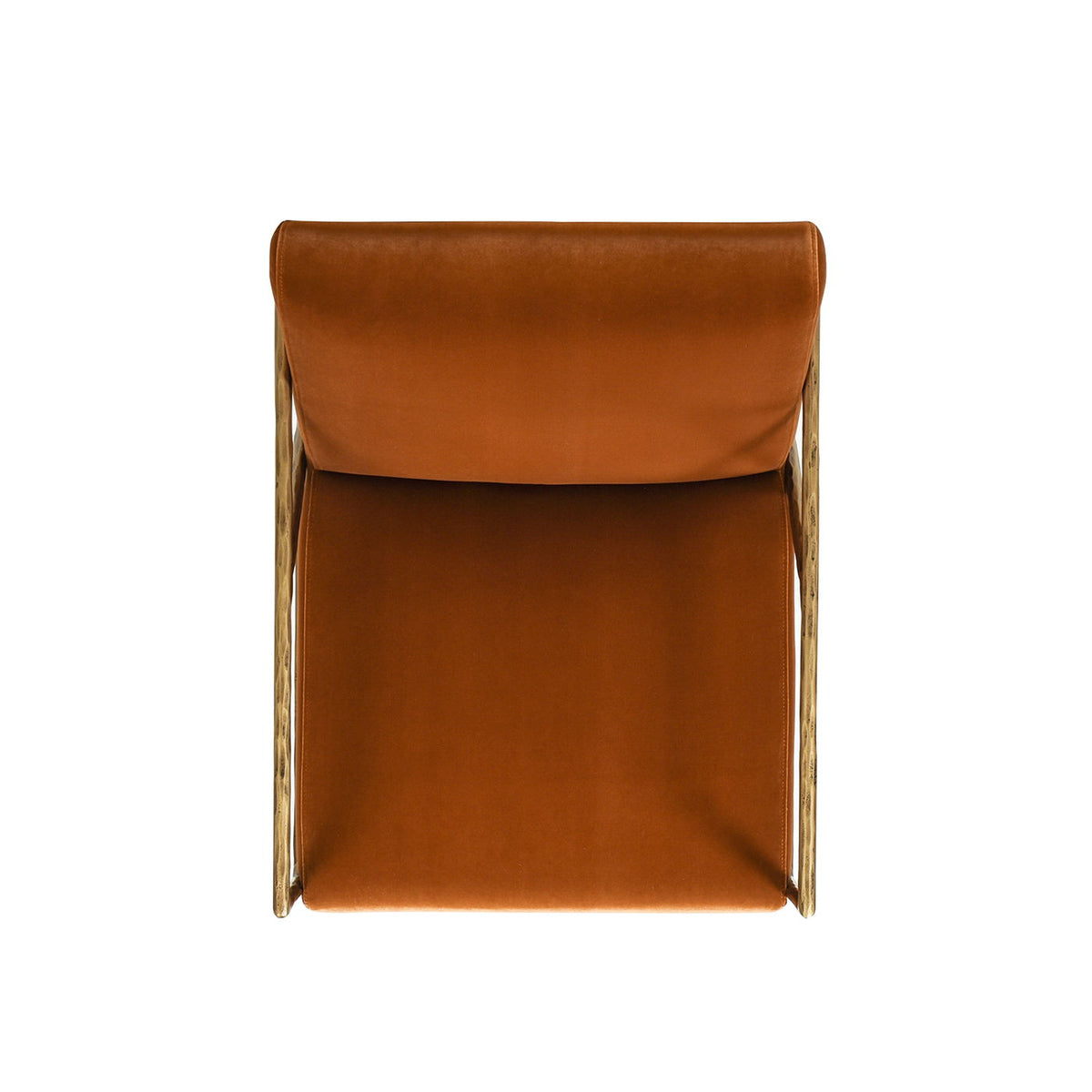 Hammered Brass Upholstered Accent Arm Chair with Performance Upholstery - Orange or Dark Green