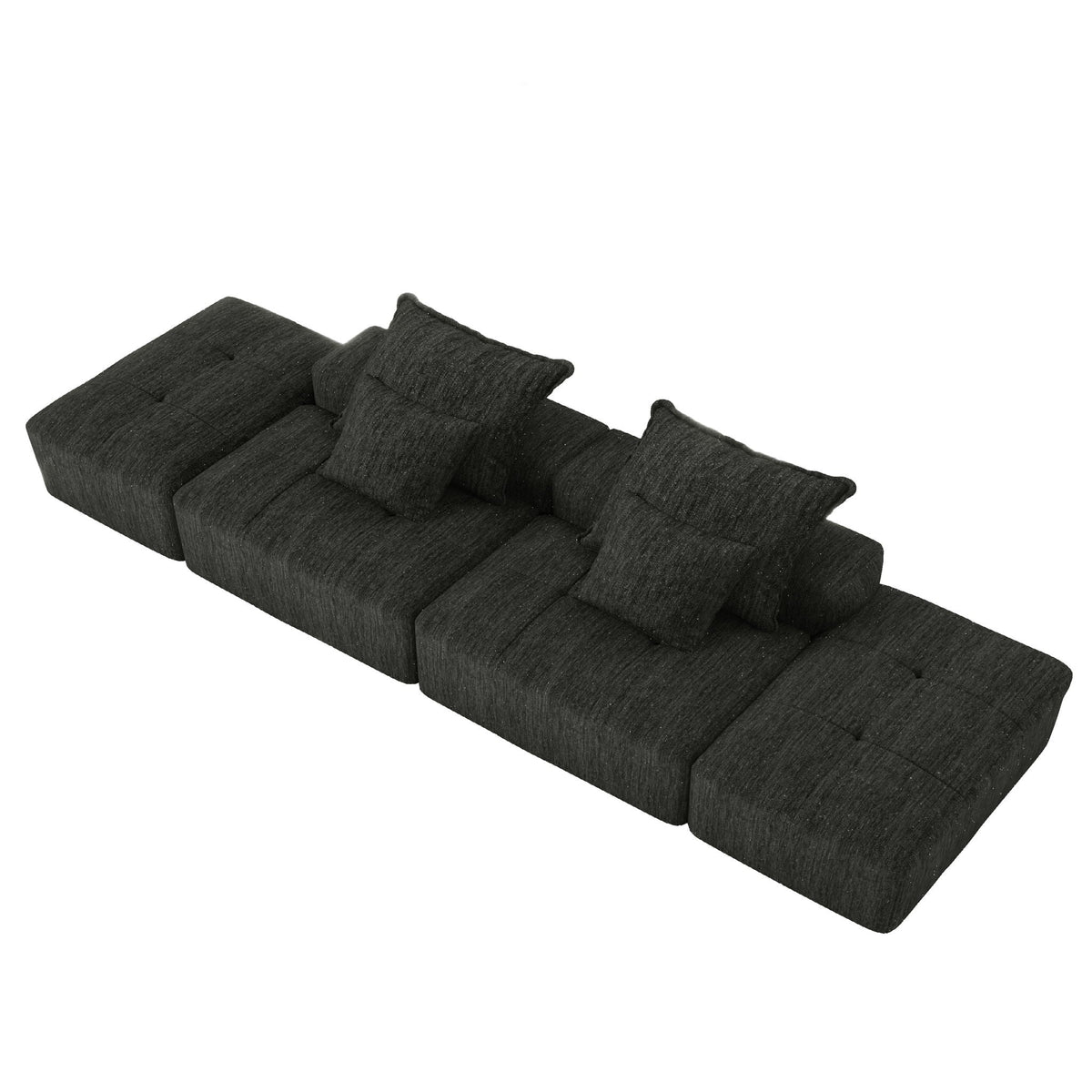 Modern Oversized Modular Sectional Sofa with Pillows - Multiple Colors