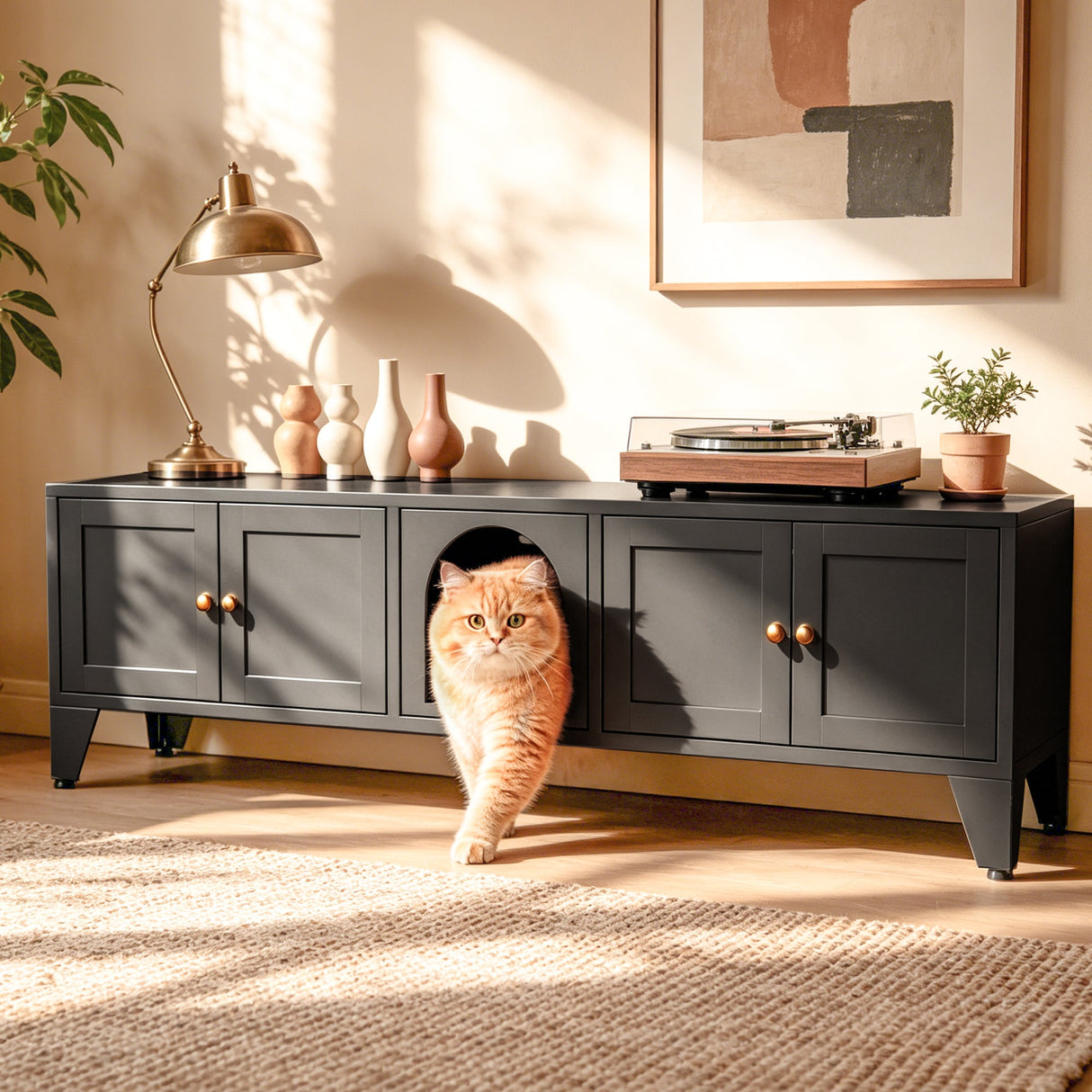 58" Metal Cat Litter Box Enclosure