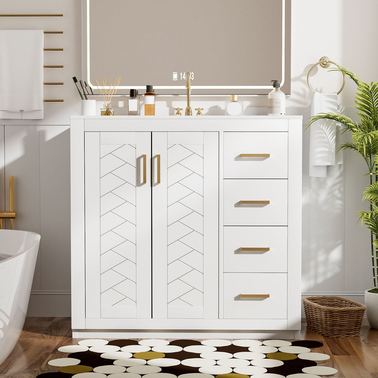 Bathroom Vanity With Sink Combo, Storage Cabinet