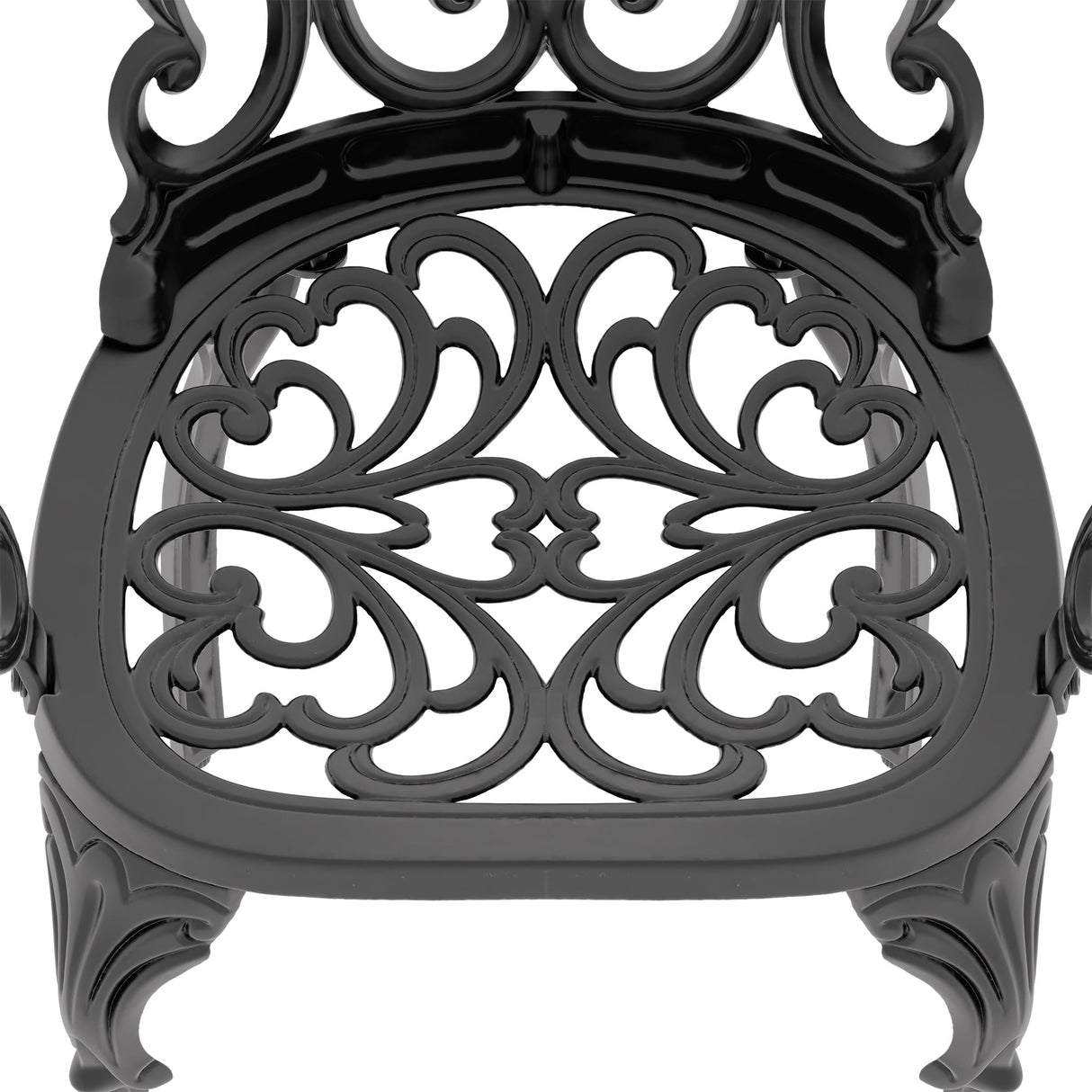 5-Piece Set of Cast Aluminum Patio Furniture with Off-White Cushions