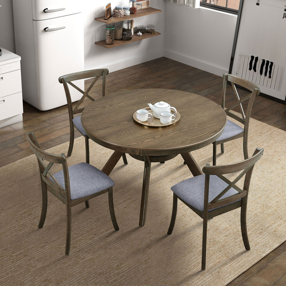 47.24'' Round Rubber Wood Dining Table
