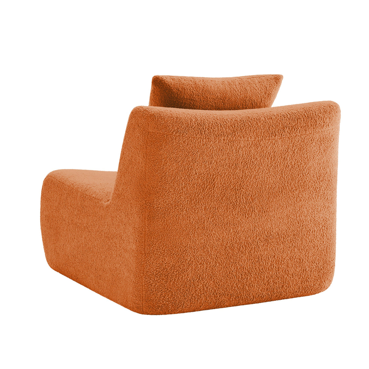 Armless Sofa With Pillow Teddy Fabric - Orange