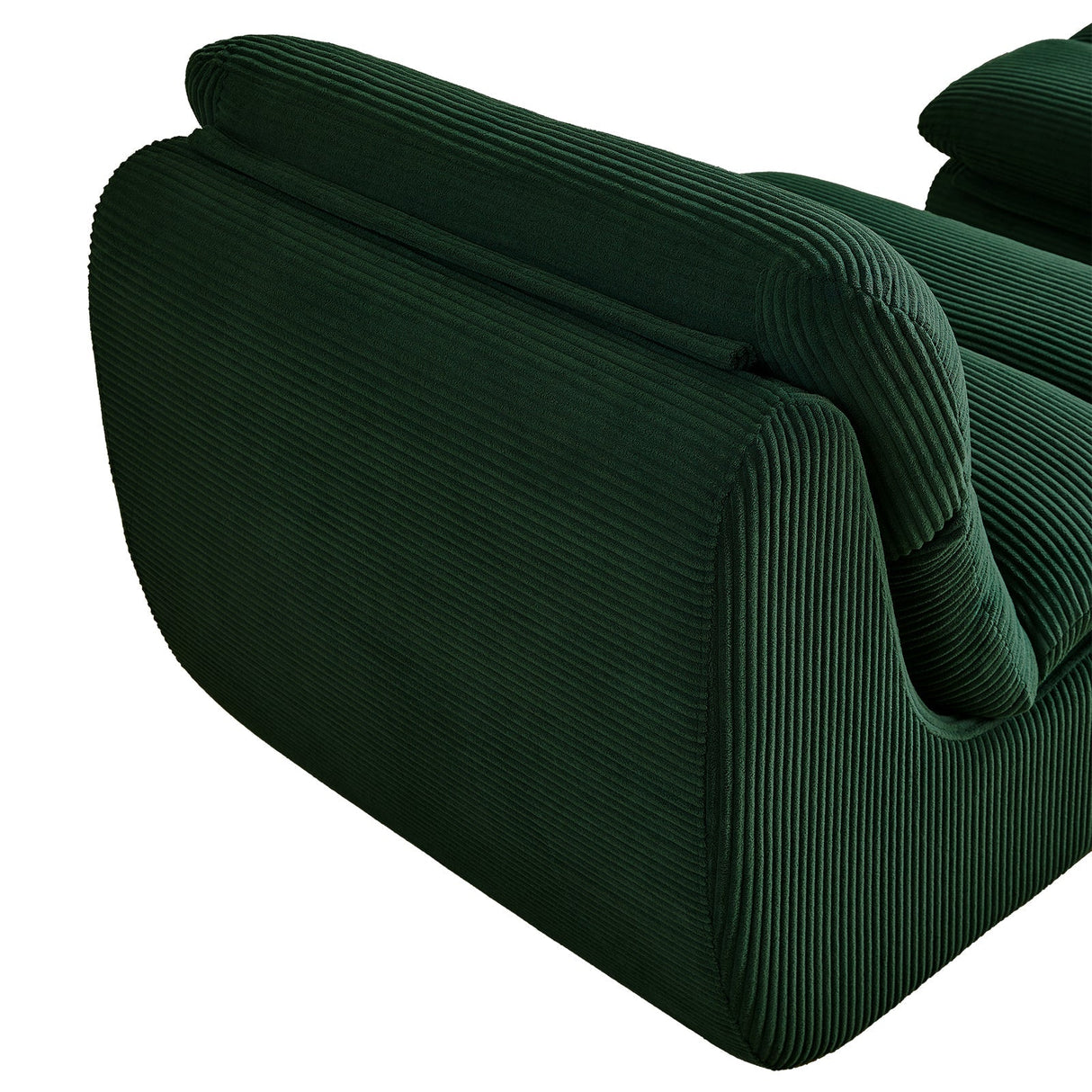 Modern Compressed Lounge Chair with Ottoman - Cozy Corduroy Recliner