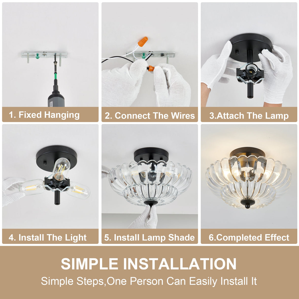 Smoky Semi Flush Mount Ceiling Light