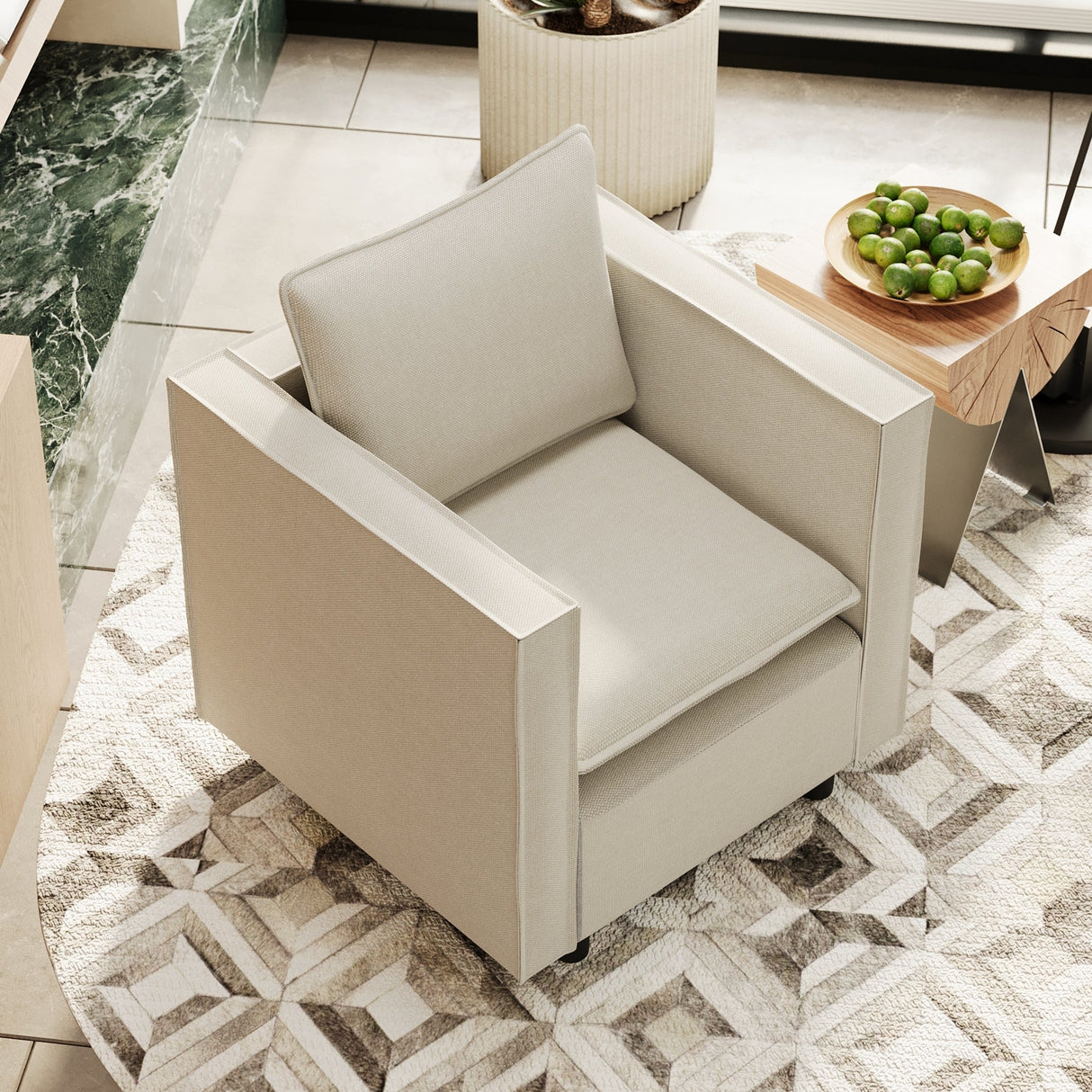 Modern Gray Single Sofa Chair